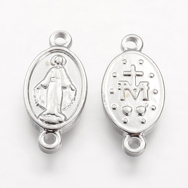 PandaHall 201 Stainless Steel Links connectors, Oval with Jesus, Stainless Steel Color, 17x8x2mm, Hole: 1mm 201 Stainless Steel Oval
PandaHall 201 Stainless Steel Links connectors, Oval with Jesus, Stainless Steel Color, 17x8x2mm, Hole: 1mm 201 Stainless Steel Oval