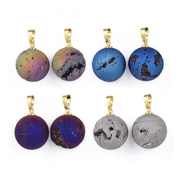 PandaHall Electroplate Natural Druzy Geode Agate Pendants, with Brass Findings, Round, Golden, Mixed Color, 23.5x20~20.5mm, Hole: 4.5x7mm...
PandaHall Electroplate Natural Druzy Geode Agate Pendants, with Brass Findings, Round, Golden, Mixed Color, 23.5x20~20.5mm, Hole: 4.5x7mm...