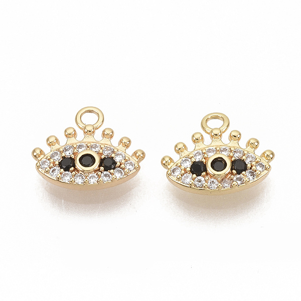 PandaHall Brass Micro Pave Cubic Zirconia Charms, Nickel Free, Real 18K Gold Plated, Eye, Clear & Black, 8x9.5x2mm, Hole: 1.2mm Brass+Cubic...
PandaHall Brass Micro Pave Cubic Zirconia Charms, Nickel Free, Real 18K Gold Plated, Eye, Clear & Black, 8x9.5x2mm, Hole: 1.2mm Brass+Cubic...