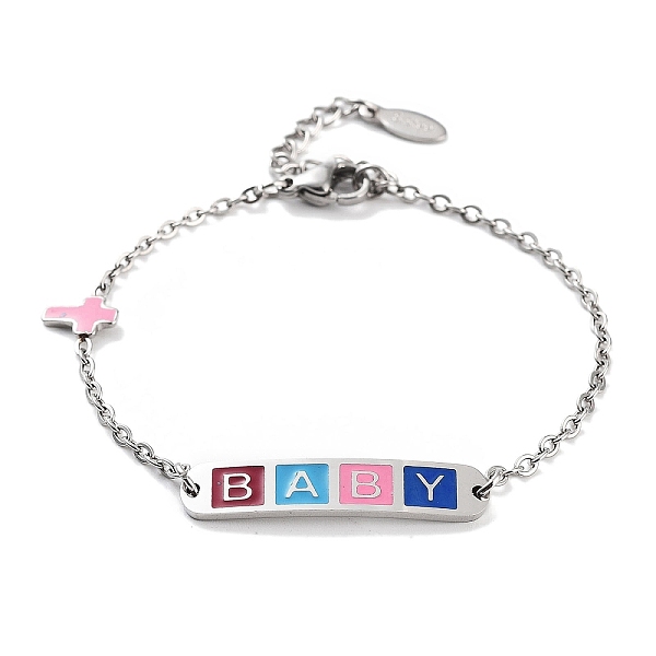 PandaHall 201 Stainless Steel Cross & Rectangle with Word Baby Link Bracelets, Enamel Style ID Bracelets for Women, Colorful, 6-3/8 inch...
PandaHall 201 Stainless Steel Cross & Rectangle with Word Baby Link Bracelets, Enamel Style ID Bracelets for Women, Colorful, 6-3/8 inch...