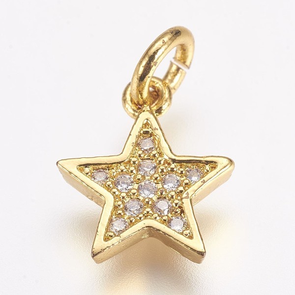 PandaHall Brass Micro Pave Cubic Zirconia Charms, Star, Clear, Golden, 11.5x10x2mm, Hole: 3mm Brass+Cubic Zirconia Star Clear
PandaHall Brass Micro Pave Cubic Zirconia Charms, Star, Clear, Golden, 11.5x10x2mm, Hole: 3mm Brass+Cubic Zirconia Star Clear