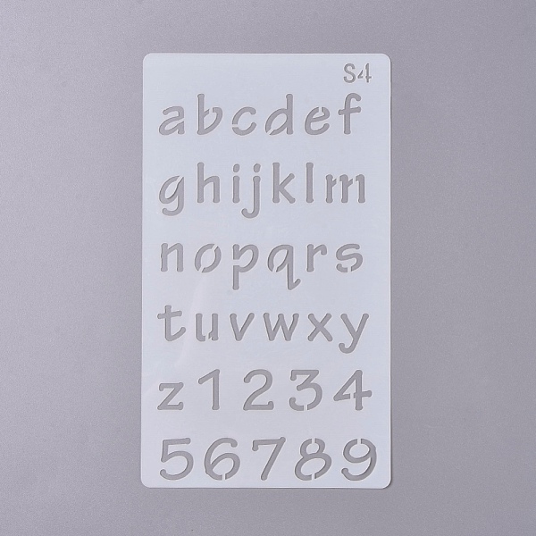 PandaHall Plastic Drawing Stencil, For DIY Scrapbooking, Lowercase Letter a~z & Number 1~9 Pattern, White, 178x102x0.4mm Plastic White
PandaHall Plastic Drawing Stencil, For DIY Scrapbooking, Lowercase Letter a~z & Number 1~9 Pattern, White, 178x102x0.4mm Plastic White