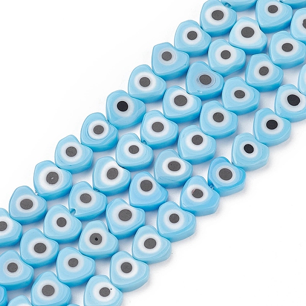 PandaHall Handmade Evil Eye Lampwork Beads Strands, Heart, Sky Blue, 6~7x8x3mm, Hole: 1mm, about 47~49pcs/strand, 13.19~13.98 inch...
PandaHall Handmade Evil Eye Lampwork Beads Strands, Heart, Sky Blue, 6~7x8x3mm, Hole: 1mm, about 47~49pcs/strand, 13.19~13.98 inch...