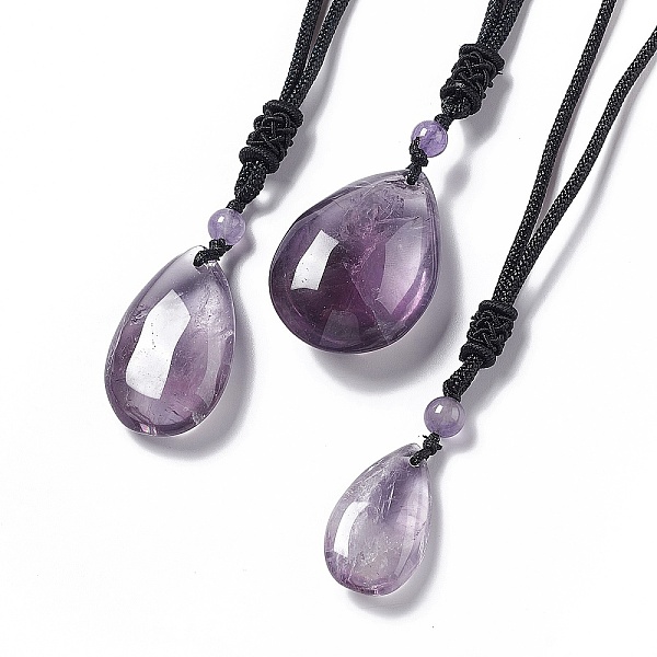 PandaHall Natural Amethyst Teardrop Pendant Necklace with Nylon Cord for Women, Pandant: 27.5~36x17~25x8~15.5mm, 27.56 inch(70cm) Amethyst
PandaHall Natural Amethyst Teardrop Pendant Necklace with Nylon Cord for Women, Pandant: 27.5~36x17~25x8~15.5mm, 27.56 inch(70cm) Amethyst