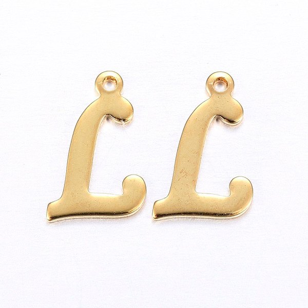 PandaHall 201 Stainless Steel Pendants, Letter, Golden, Letter.L, 15x8x1mm, Hole: 1mm 201 Stainless Steel Letter L
PandaHall 201 Stainless Steel Pendants, Letter, Golden, Letter.L, 15x8x1mm, Hole: 1mm 201 Stainless Steel Letter L