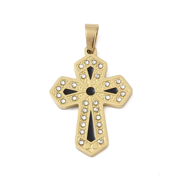 PandaHall Ion Plating(IP) 304 Stainless Steel Enamel Rhinestone Pendants, Cross Charms, Real 18K Gold Plated, 33.5x23x2.5mm, Hole: 6x4mm..., Clear
PandaHall Ion Plating(IP) 304 Stainless Steel Enamel Rhinestone Pendants, Cross Charms, Real 18K Gold Plated, 33.5x23x2.5mm, Hole: 6x4mm..., Clear