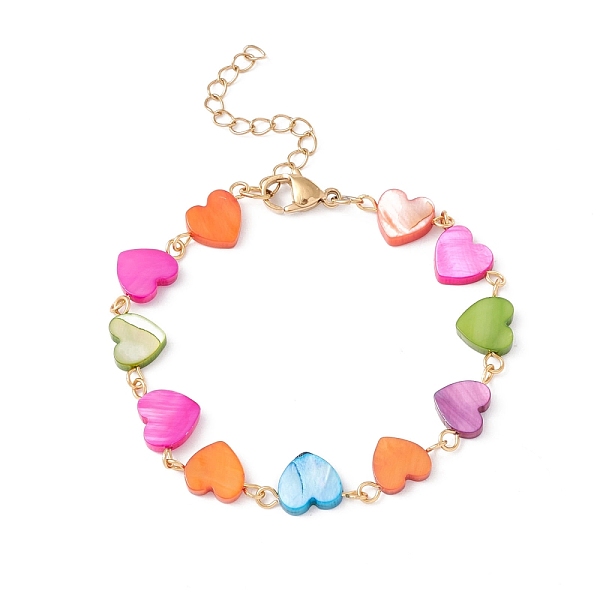 PandaHall Natural Shell Heart Link Chain Bracelet, 304 Stainless Steel Jewelry for Women, Golden, Colorful, 6-7/8 inch(17.5cm) Shell
PandaHall Natural Shell Heart Link Chain Bracelet, 304 Stainless Steel Jewelry for Women, Golden, Colorful, 6-7/8 inch(17.5cm) Shell