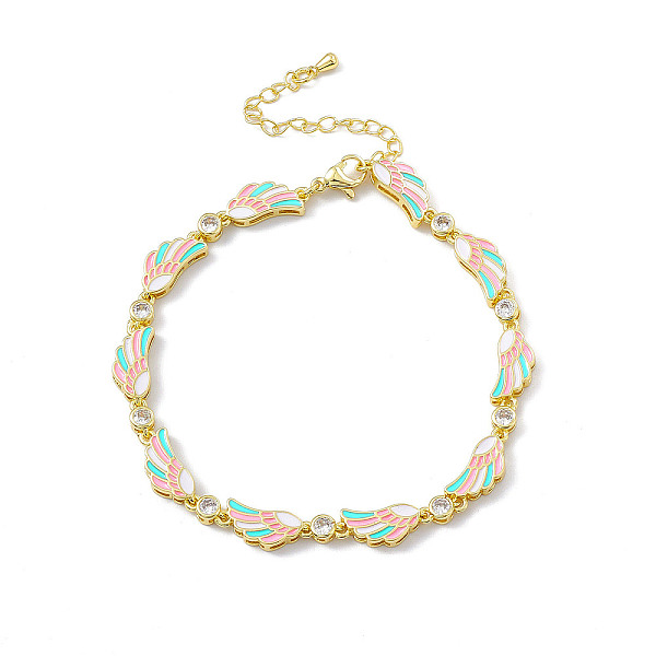PandaHall Brass Micro Pave Cubic Zirconia Chain Bracelets, Enamel Style Wing Link Chain Bracelet for Women, with Chain Extender & Lobster...
PandaHall Brass Micro Pave Cubic Zirconia Chain Bracelets, Enamel Style Wing Link Chain Bracelet for Women, with Chain Extender & Lobster...