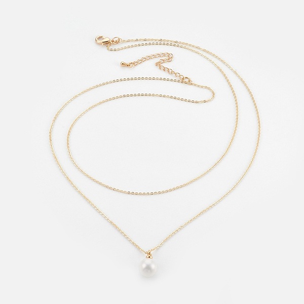 PandaHall Shell Pearl Tiered Necklaces, Double Layer Necklaces, with Brass Chains and Cardboard Jewelry Boxes, Golden, 16.3 inch(41.5cm)...
PandaHall Shell Pearl Tiered Necklaces, Double Layer Necklaces, with Brass Chains and Cardboard Jewelry Boxes, Golden, 16.3 inch(41.5cm)...