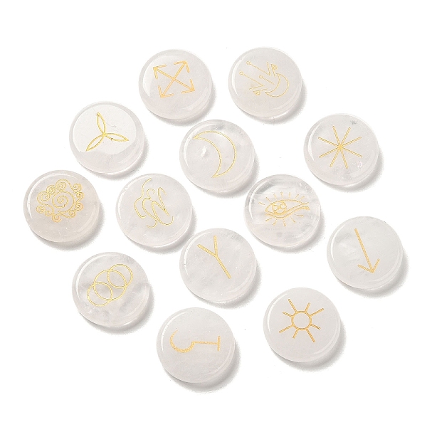 PandaHall 13Pcs Flat Round Natural Quartz Crystal Rune Stones, Healing Stones for Chakras Balancing, Crystal Therapy, Meditation, Reiki...
PandaHall 13Pcs Flat Round Natural Quartz Crystal Rune Stones, Healing Stones for Chakras Balancing, Crystal Therapy, Meditation, Reiki...