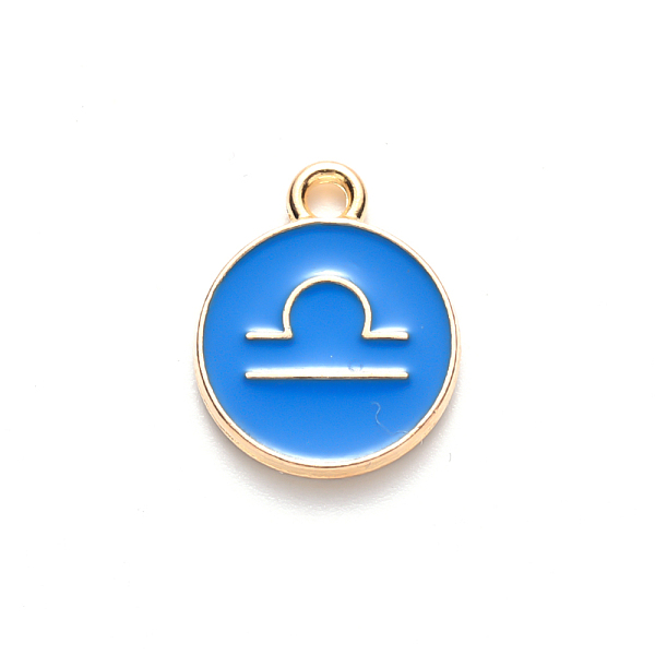 PandaHall Alloy Enamel Pendants, Cadmium Free & Lead Free, Flat Round with Constellation, Light Gold, Dodger Blue, Libra, 15x12x2mm, Hole...
PandaHall Alloy Enamel Pendants, Cadmium Free & Lead Free, Flat Round with Constellation, Light Gold, Dodger Blue, Libra, 15x12x2mm, Hole...