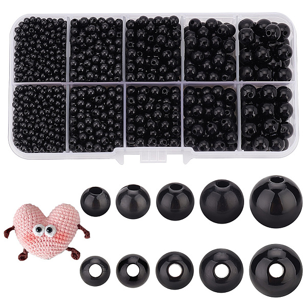 PandaHall Plastic Craft Eyes, DIY Doll Making Kits, Round, Black, 3~8x2.5~7mm, Hole: 1~1.8mm, 1750~1760pcs/box Plastic Round Black
PandaHall Plastic Craft Eyes, DIY Doll Making Kits, Round, Black, 3~8x2.5~7mm, Hole: 1~1.8mm, 1750~1760pcs/box Plastic Round Black