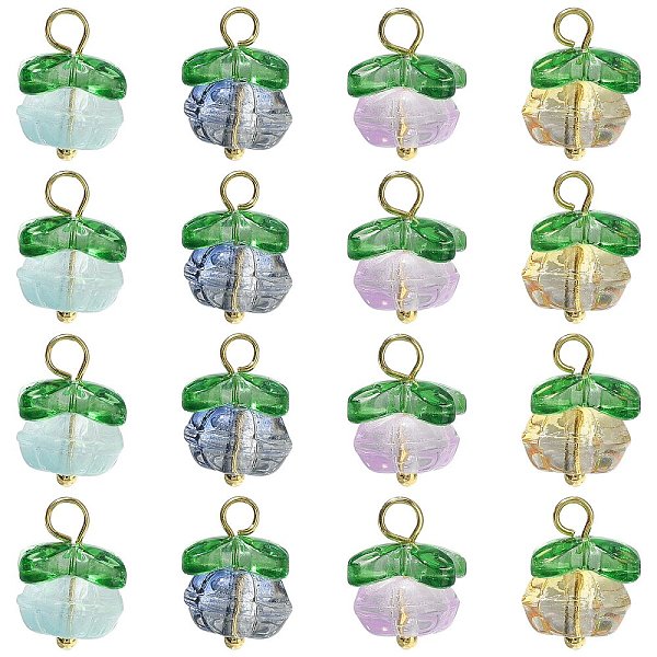 PandaHall 20Pcs 4 Colors Handmade Lampwork Charms, with Golden Brass Findings, Pumpkin with Leaf Charm, Mixed Color, 13.5x12mm, Hole: 2.5mm..., Multicolor
PandaHall 20Pcs 4 Colors Handmade Lampwork Charms, with Golden Brass Findings, Pumpkin with Leaf Charm, Mixed Color, 13.5x12mm, Hole: 2.5mm..., Multicolor
