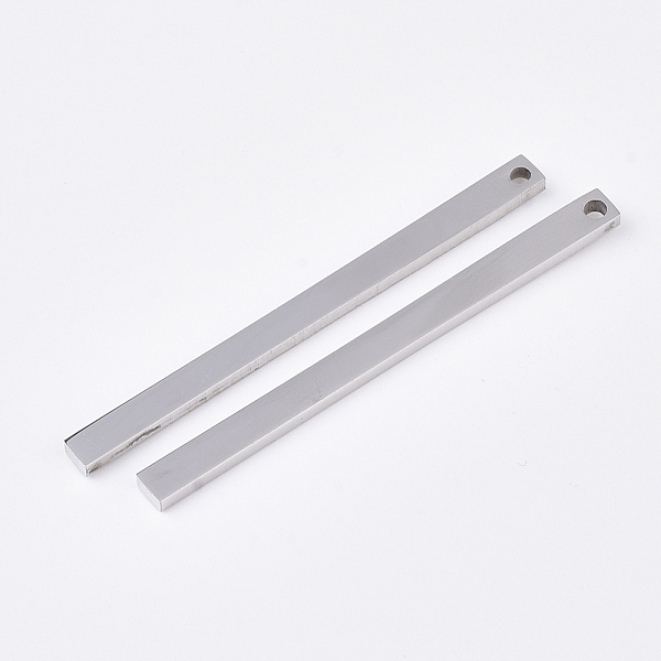 PandaHall 201 Stainless Steel Pendants, Bar, Stainless Steel Color, 49.5x3.5x1.5mm, Hole: 1.5mm 201 Stainless Steel Cuboid
PandaHall 201 Stainless Steel Pendants, Bar, Stainless Steel Color, 49.5x3.5x1.5mm, Hole: 1.5mm 201 Stainless Steel Cuboid