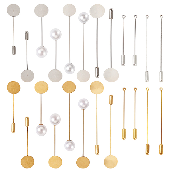 PandaHall 60 Sets 12 Style Brass Stick Lapel Pins, Flat Round Brooch Settings, Platinum & Golden, 57~80x3.5~15x3.5~11.5mm, 5 Sets/style...
PandaHall 60 Sets 12 Style Brass Stick Lapel Pins, Flat Round Brooch Settings, Platinum & Golden, 57~80x3.5~15x3.5~11.5mm, 5 Sets/style...