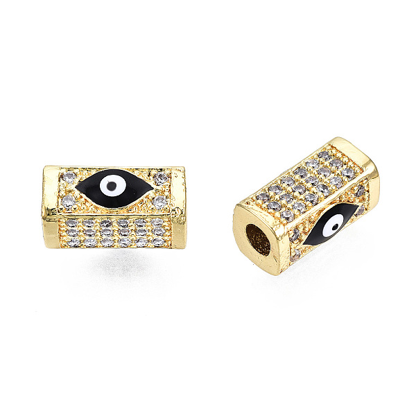 PandaHall Brass Micro Pave Cubic Zirconia Beads, with Enamel, Real 18K Gold Plated, Rectangle with Evil Eye, Nickel Free, Black, 14x8x7mm...
PandaHall Brass Micro Pave Cubic Zirconia Beads, with Enamel, Real 18K Gold Plated, Rectangle with Evil Eye, Nickel Free, Black, 14x8x7mm...