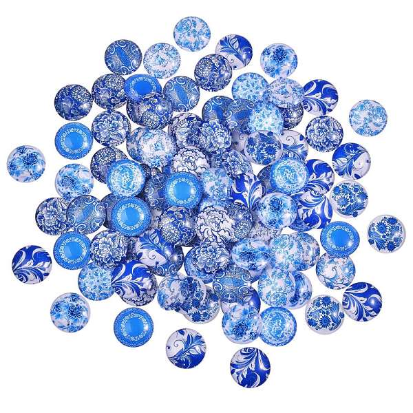 PandaHall Blue and White Printed Glass Cabochons, Half Round/Dome, Steel Blue, 20x6mm, 100pcs/box Glass Half Round
PandaHall Blue and White Printed Glass Cabochons, Half Round/Dome, Steel Blue, 20x6mm, 100pcs/box Glass Half Round