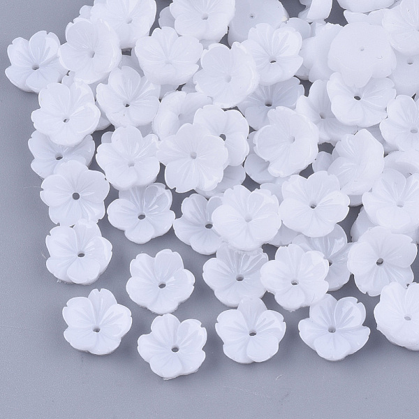 PandaHall Opaque Resin Bead Caps, 5-Petal, Flower, White, 9~10x9.5~10.5x3mm, Hole: 1mm Resin White
PandaHall Opaque Resin Bead Caps, 5-Petal, Flower, White, 9~10x9.5~10.5x3mm, Hole: 1mm Resin White