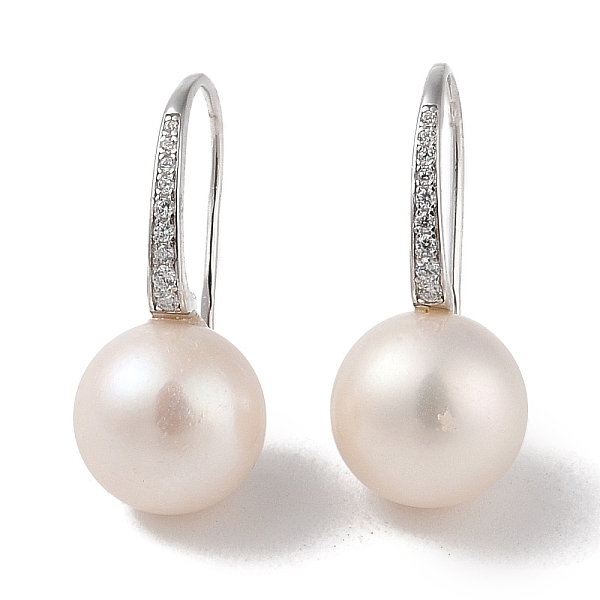 PandaHall Sterling Silver Dangle Earrings, with Natural Pearl and Cubic Zirconia, Jewely for Women, Round, 22.5x10mm Sterling Silver Round
PandaHall Sterling Silver Dangle Earrings, with Natural Pearl and Cubic Zirconia, Jewely for Women, Round, 22.5x10mm Sterling Silver Round