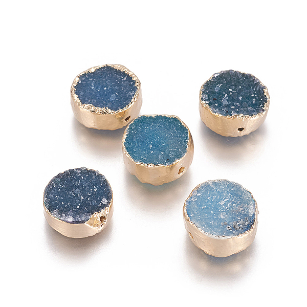 PandaHall Natural Druzy Agate Beads, with Brass Findings, Dyed, Flat Round, Golden, Blue, 12x6mm, Hole: 1mm Druzy Agate Flat Round Blue
PandaHall Natural Druzy Agate Beads, with Brass Findings, Dyed, Flat Round, Golden, Blue, 12x6mm, Hole: 1mm Druzy Agate Flat Round Blue