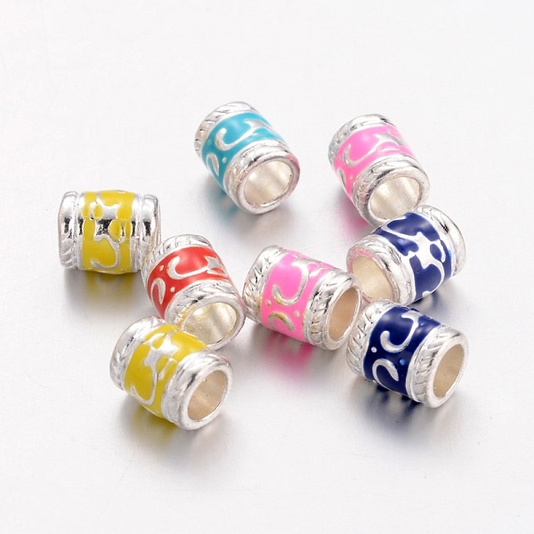 PandaHall Enamel Alloy European Beads, Cadmium Free & Lead Free, Large Hole Column Beads, Silver Plated, Mixed Color, Mixed Color, 8.5x7mm..., Multicolor
PandaHall Enamel Alloy European Beads, Cadmium Free & Lead Free, Large Hole Column Beads, Silver Plated, Mixed Color, Mixed Color, 8.5x7mm..., Multicolor