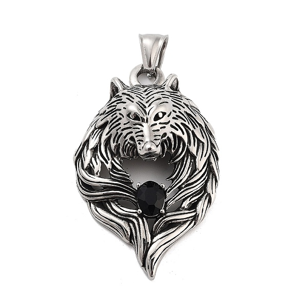 PandaHall Retro 304 Stainless Steel Big Pendants, with Rhinestone, Antique Silver, Wolf, 52.5x33x14mm, Hole: 4x8.5mm Stainless..., Black
PandaHall Retro 304 Stainless Steel Big Pendants, with Rhinestone, Antique Silver, Wolf, 52.5x33x14mm, Hole: 4x8.5mm Stainless..., Black