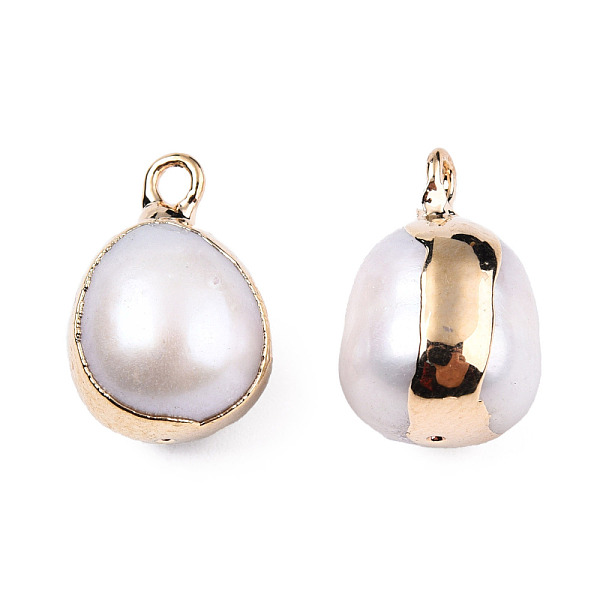 PandaHall Electroplate Natural Baroque Pearl Keshi Pearl Pendants, Cultured Freshwater Pearl, with Iron Findings, Oval Charm, Light Gold...
PandaHall Electroplate Natural Baroque Pearl Keshi Pearl Pendants, Cultured Freshwater Pearl, with Iron Findings, Oval Charm, Light Gold...