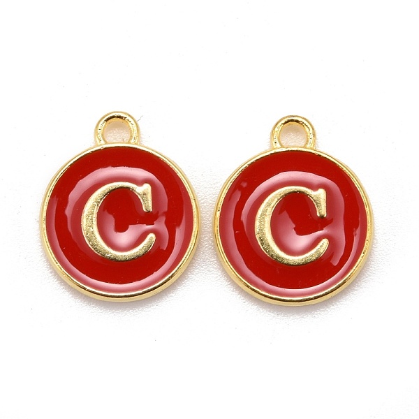 PandaHall Golden Plated Alloy Enamel Charms, Cadmium Free & Lead Free, Enamelled Sequins, Flat Round with Letter, Red, Letter.C, 14x12x2mm...
PandaHall Golden Plated Alloy Enamel Charms, Cadmium Free & Lead Free, Enamelled Sequins, Flat Round with Letter, Red, Letter.C, 14x12x2mm...