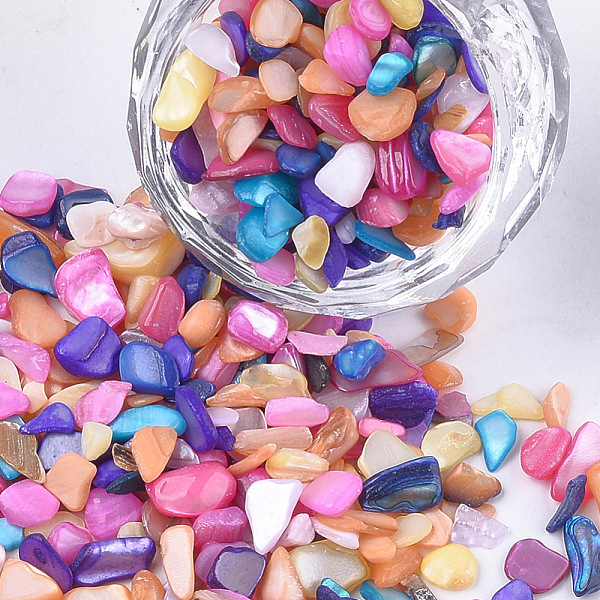 PandaHall Shell Beads, For Nail Art Decoration Accessories, No Hole/Undrilled, Dyed, Chips, Colorful, 2~13x2~5x0.5~4mm, about 450g/bag Shell...
PandaHall Shell Beads, For Nail Art Decoration Accessories, No Hole/Undrilled, Dyed, Chips, Colorful, 2~13x2~5x0.5~4mm, about 450g/bag Shell...