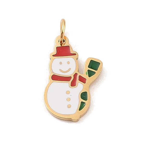 PandaHall Christmas Theme 304 Stainless Steel Pendants, with Enamel and Jump Ring, Real 14K Gold Plated, Snowman, 14.5x9x1mm, Hole: 3mm..., White
PandaHall Christmas Theme 304 Stainless Steel Pendants, with Enamel and Jump Ring, Real 14K Gold Plated, Snowman, 14.5x9x1mm, Hole: 3mm..., White