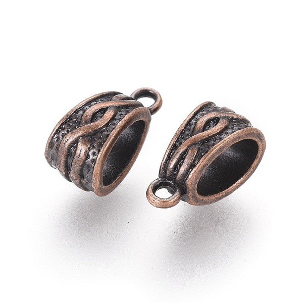 PandaHall Tibetan Style Alloy Tube Bails, Loop Bails, Bail Beads, Lead Free & Nickel Free & Cadmium Free, Red Copper Color, about 14mm long...
PandaHall Tibetan Style Alloy Tube Bails, Loop Bails, Bail Beads, Lead Free & Nickel Free & Cadmium Free, Red Copper Color, about 14mm long...