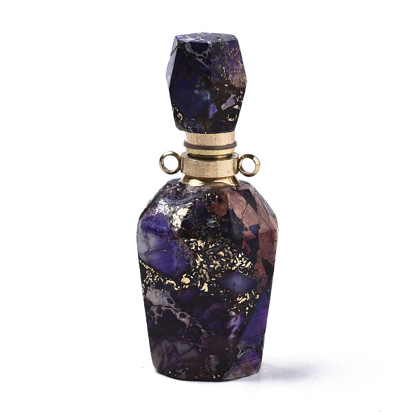 PandaHall Assembled Synthetic Pyrite and Imperial Jasper Openable Perfume Bottle Pendants, with Brass Findings, Dyed, Purple, capacity: 1ml...
PandaHall Assembled Synthetic Pyrite and Imperial Jasper Openable Perfume Bottle Pendants, with Brass Findings, Dyed, Purple, capacity: 1ml...