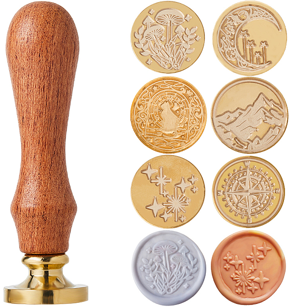 PandaHall CRASPIRE 6 Styles Golden Tone Brass Wax Seal Stamp Head, with 1Pc Pear Wood Handle, for DIY Scrapbooking, Mixed Shapes..., Brown
PandaHall CRASPIRE 6 Styles Golden Tone Brass Wax Seal Stamp Head, with 1Pc Pear Wood Handle, for DIY Scrapbooking, Mixed Shapes..., Brown