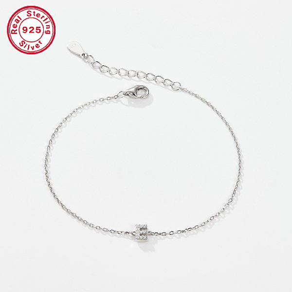 PandaHall Rhodium Plated 925 Sterling Silver Letter Cubic Zirconia Link Bracelets, Cable Chains Bracelets for Women, Letter E, 6-1/4 inch..., Clear
PandaHall Rhodium Plated 925 Sterling Silver Letter Cubic Zirconia Link Bracelets, Cable Chains Bracelets for Women, Letter E, 6-1/4 inch..., Clear