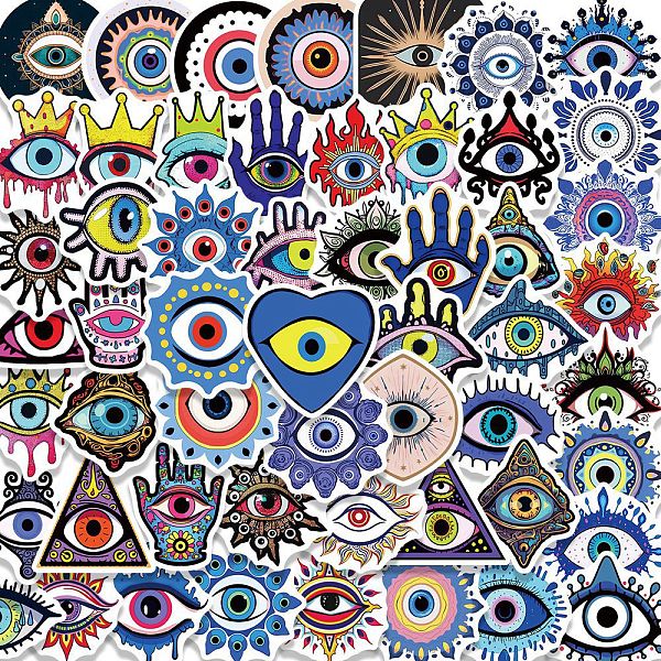 PandaHall Evil Eye PVC Paper Sticker Labels, Self-adhesion, for Suitcase, Skateboard, Refrigerator, Helmet, Mobile Phone Shell, Mixed Color..., Multicolor
PandaHall Evil Eye PVC Paper Sticker Labels, Self-adhesion, for Suitcase, Skateboard, Refrigerator, Helmet, Mobile Phone Shell, Mixed Color..., Multicolor