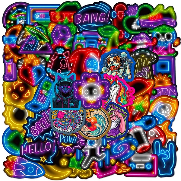 PandaHall 50Pcs 50 Styles Neon Theme 3D PVC Adhesive Waterproof Stickers Set, for Kid's Art Craft, Bottle, Luggage Decor, Mixed Color..., Multicolor
PandaHall 50Pcs 50 Styles Neon Theme 3D PVC Adhesive Waterproof Stickers Set, for Kid's Art Craft, Bottle, Luggage Decor, Mixed Color..., Multicolor
