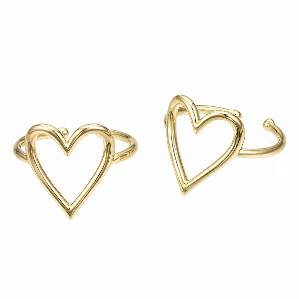 PandaHall Brass Cuff Rings, Open Heart Rings, Nickel Free, Real 16K Gold Plated, US Size 8 1/4(18.3mm) Brass
PandaHall Brass Cuff Rings, Open Heart Rings, Nickel Free, Real 16K Gold Plated, US Size 8 1/4(18.3mm) Brass