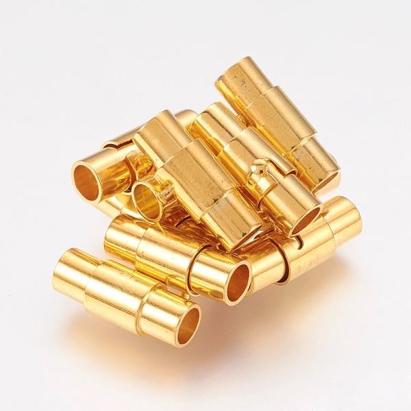 PandaHall Brass Magnetic Screw Clasps, Column, Golden, 15x6mm, Hole: 4mm Brass Column
PandaHall Brass Magnetic Screw Clasps, Column, Golden, 15x6mm, Hole: 4mm Brass Column