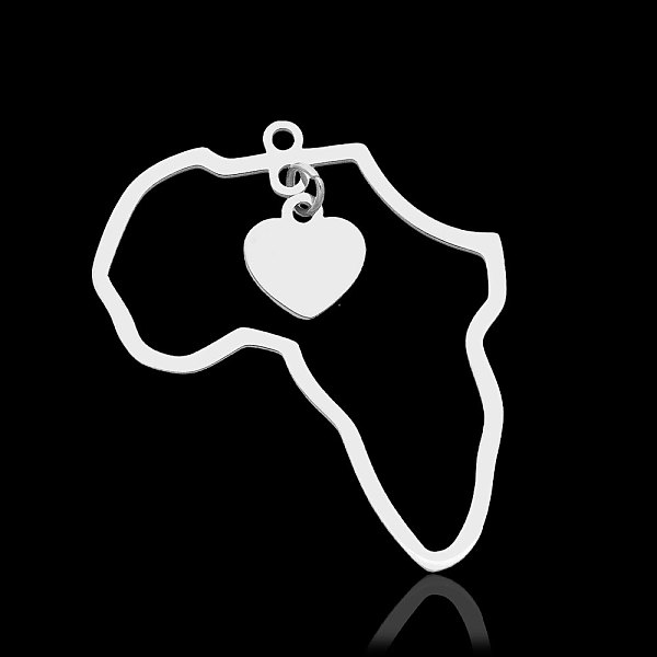 PandaHall 201 Stainless Steel Pendants, Map with Heart, Stainless Steel Color, 34x29.5x1mm, Hole: 1.6mm 201 Stainless Steel Others
PandaHall 201 Stainless Steel Pendants, Map with Heart, Stainless Steel Color, 34x29.5x1mm, Hole: 1.6mm 201 Stainless Steel Others