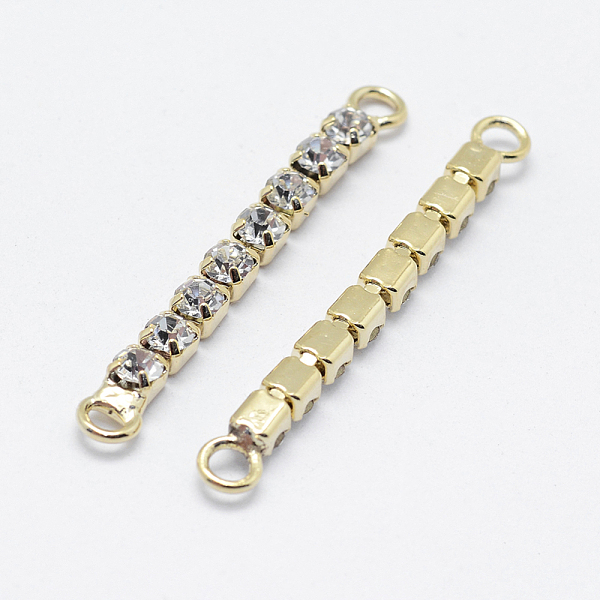 PandaHall Brass Links connectors, with Grade A Rhinestone, Long-Lasting Plated, Real 18K Gold Plated, Nickel Free, 35x3x3mm, Hole: 2mm Brass..., White
PandaHall Brass Links connectors, with Grade A Rhinestone, Long-Lasting Plated, Real 18K Gold Plated, Nickel Free, 35x3x3mm, Hole: 2mm Brass..., White