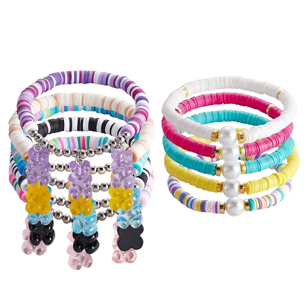 PandaHall Polymer Clay Heishi Beads Stretch & Charm Bracelets Sets, with Platinum Plated Iron Round Beads, Mixed Color, 10pcs/set Polymer..., Multicolor
PandaHall Polymer Clay Heishi Beads Stretch & Charm Bracelets Sets, with Platinum Plated Iron Round Beads, Mixed Color, 10pcs/set Polymer..., Multicolor