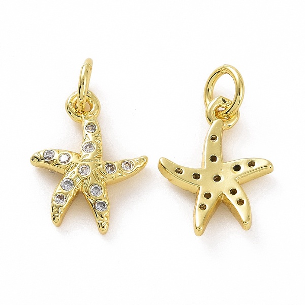 PandaHall Brass Micro Pave Cubic Zirconia Charms, Real 18K Gold Plated, with Jump Ring, Starfish, Clear, 13.5x10.5x2mm, Jump Ring: 5x0.8mm...
PandaHall Brass Micro Pave Cubic Zirconia Charms, Real 18K Gold Plated, with Jump Ring, Starfish, Clear, 13.5x10.5x2mm, Jump Ring: 5x0.8mm...