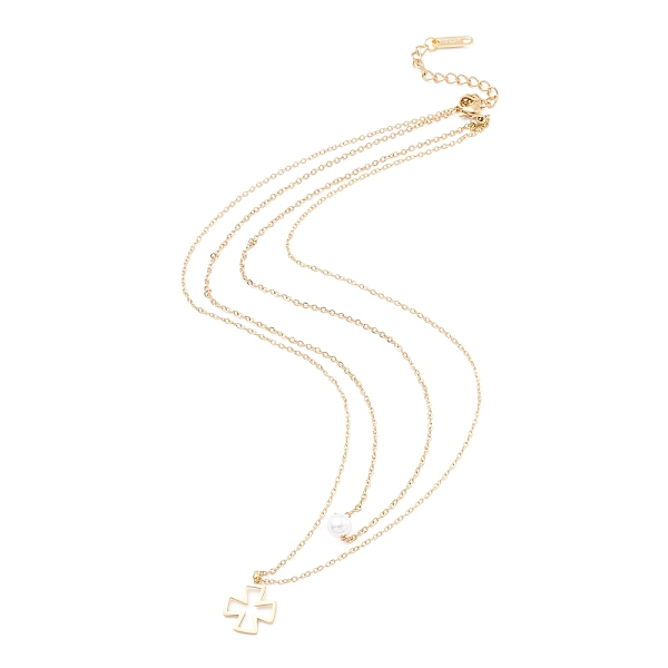 PandaHall 304 Stainless Steel Necklaces, Double Layer Necklaces with Pearl Bead & Cross Pendant, for Women, Golden, 39.9cm 304 Stainless...
PandaHall 304 Stainless Steel Necklaces, Double Layer Necklaces with Pearl Bead & Cross Pendant, for Women, Golden, 39.9cm 304 Stainless...