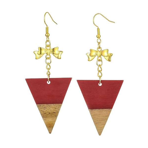 PandaHall Resin & Walnut Wood Dangle Earrings, Golden Alloy Bowknot Long Drop Earrings, Triangle, 79x30.5mm Resin Triangle Red
PandaHall Resin & Walnut Wood Dangle Earrings, Golden Alloy Bowknot Long Drop Earrings, Triangle, 79x30.5mm Resin Triangle Red