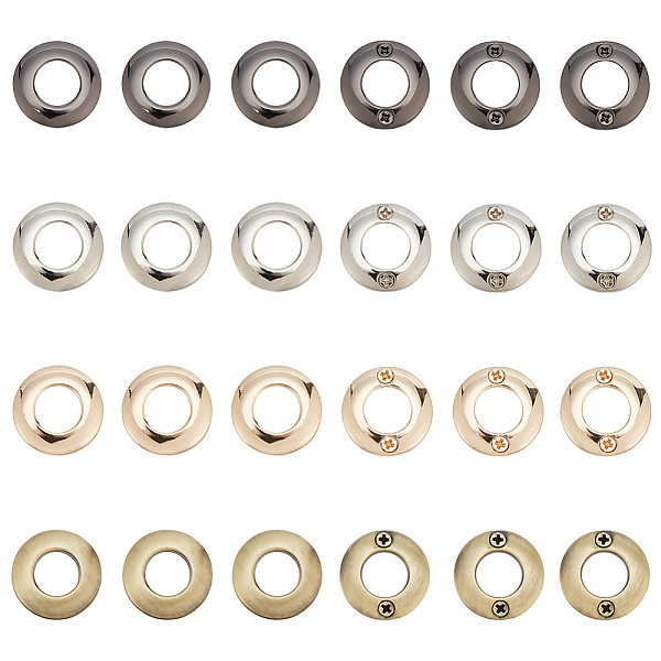PandaHall 24Pcs 4 Colors Alloy Grommet Eyelet Findings, Screw Together Grommet Ring, for Bag Making, Mixed Color, 2.1x0.6cm, Hole: 10.5mm...
PandaHall 24Pcs 4 Colors Alloy Grommet Eyelet Findings, Screw Together Grommet Ring, for Bag Making, Mixed Color, 2.1x0.6cm, Hole: 10.5mm...
