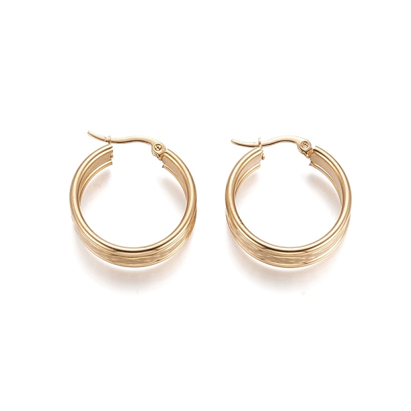 PandaHall 304 Stainless Steel Hoop Earrings, Hypoallergenic Earrings, Ring, Golden, 25x8mm, Pin: 1x0.6mm 304 Stainless Steel Ring
PandaHall 304 Stainless Steel Hoop Earrings, Hypoallergenic Earrings, Ring, Golden, 25x8mm, Pin: 1x0.6mm 304 Stainless Steel Ring
