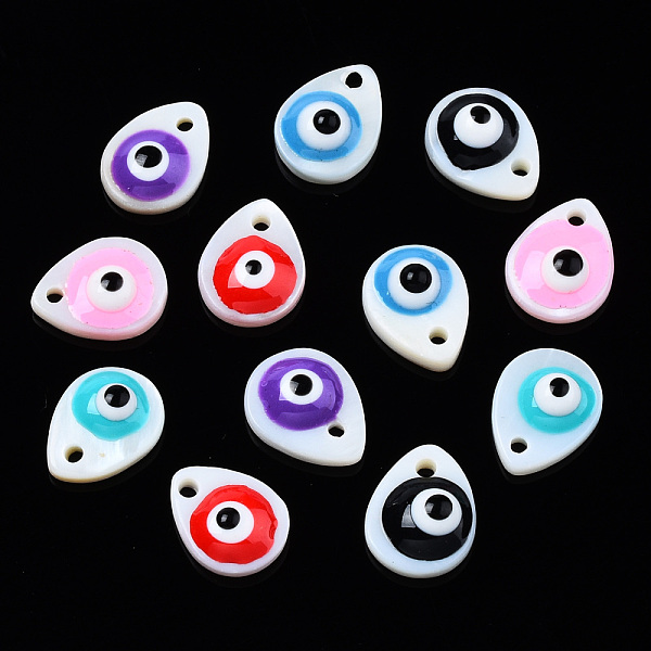 PandaHall Natural Freshwater Shell Charms, with Enamel, Teardrop with Evil Eye, Mixed Color, 10.5x8x3~4mm, Hole: 1.2mm Freshwater Shell..., Multicolor
PandaHall Natural Freshwater Shell Charms, with Enamel, Teardrop with Evil Eye, Mixed Color, 10.5x8x3~4mm, Hole: 1.2mm Freshwater Shell..., Multicolor
