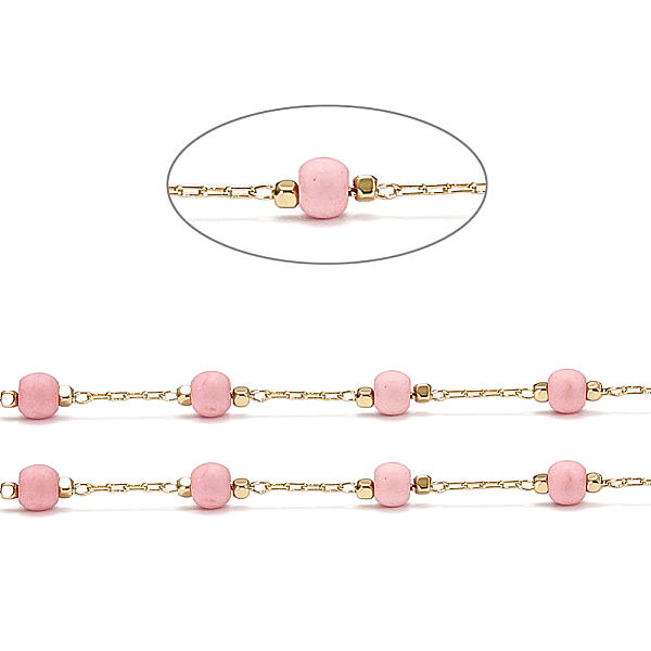PandaHall Handmade Brass Cable Chains, with Dyed Synthetic Turquoise Beads, Soldered, Long-Lasting Plated, Round, Real 18K Gold Plated, Pink...
PandaHall Handmade Brass Cable Chains, with Dyed Synthetic Turquoise Beads, Soldered, Long-Lasting Plated, Round, Real 18K Gold Plated, Pink...