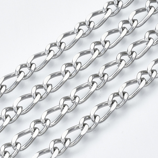 PandaHall 304 Stainless Steel Curb Chains, Figaro Chains, Diamond Cut Chains, with Spool, Unwelded, Stainless Steel Color, 8.5x4.3x1mm and...
PandaHall 304 Stainless Steel Curb Chains, Figaro Chains, Diamond Cut Chains, with Spool, Unwelded, Stainless Steel Color, 8.5x4.3x1mm and...