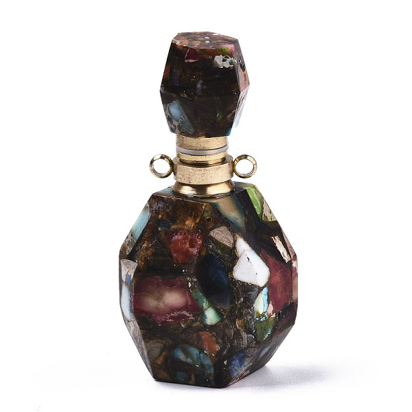 PandaHall Assembled Synthetic Pyrite and Imperial Jasper Openable Perfume Bottle Pendants, with Brass Findings, Dyed, Coconut Brown...
PandaHall Assembled Synthetic Pyrite and Imperial Jasper Openable Perfume Bottle Pendants, with Brass Findings, Dyed, Coconut Brown...